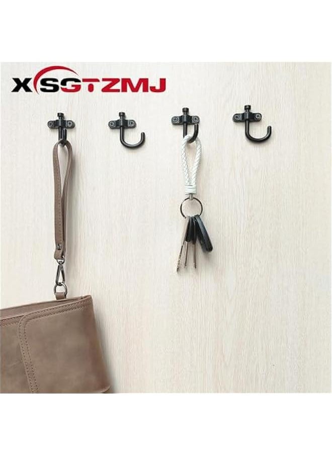 10 Pieces Foldable Swivel Coat Hooks with Fixing Accessories for Coats, Backpacks, Purses, and Towels