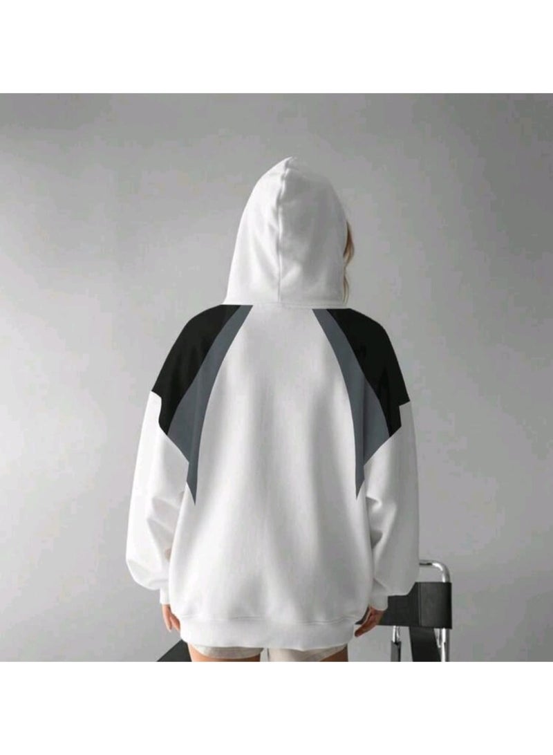 Shein Casual Fashion Sports American Style Loose Slim Women's Contrast Color Hooded Long-Sleeved Sweatshirt - Image 4