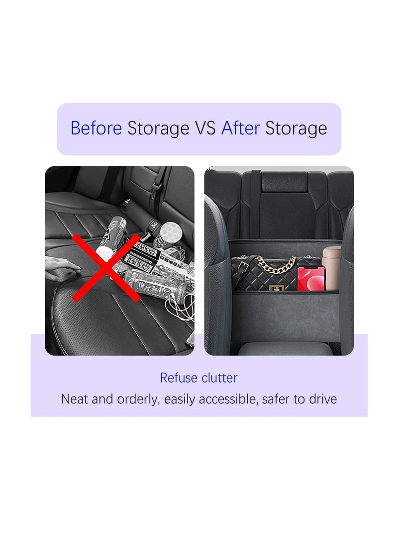 Excefore Backseat Car Organizer, Car Organizer Storage Between Seats, Car Large Capacity Storage Bag, Car Pocket Handbag Holder for Car Between Seats with Multi-Pocket, Car Net Pocket Purse Holder for Cars - Image 3