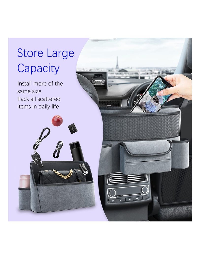 Excefore Backseat Car Organizer, Car Organizer Storage Between Seats, Car Large Capacity Storage Bag, Car Pocket Handbag Holder for Car Between Seats with Multi-Pocket, Car Net Pocket Purse Holder for Cars - Image 5