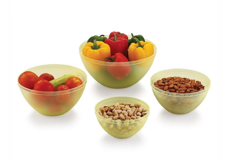 Moltres Elite Bowl Set of 4 Durable Plastic Modern Stylish Easy to Clean Perfect for Serving soups Salads Cereals Snacks or for Meal prepping and Mixing Multicolor - Image 1