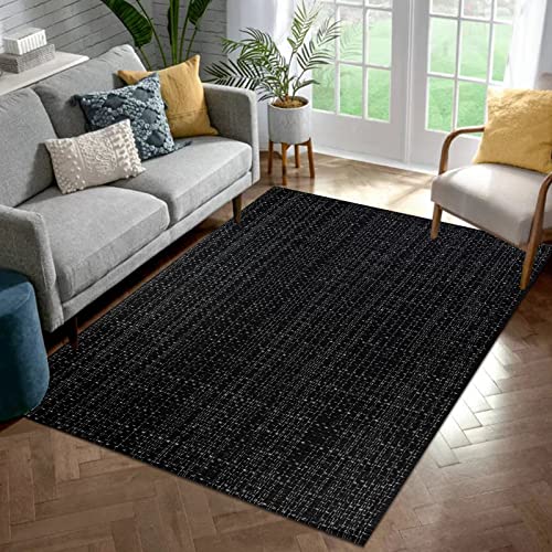 Seavish Outdoor Rug 4X6 Area Rug Washable Kitchen Rug Black and White Striped Rug Cotton Rugs Farmhouse Decor Reversible Laundry Room Mat Small Accent Throw Rugs Patio Rug Front Porch Mat - Image 2