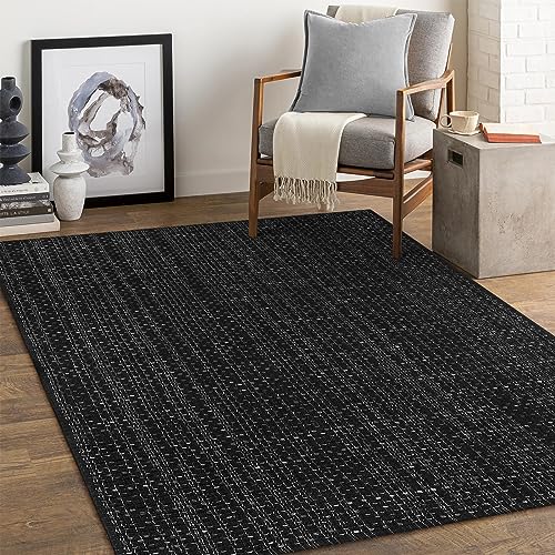 Seavish Outdoor Rug 4X6 Area Rug Washable Kitchen Rug Black and White Striped Rug Cotton Rugs Farmhouse Decor Reversible Laundry Room Mat Small Accent Throw Rugs Patio Rug Front Porch Mat - Image 5