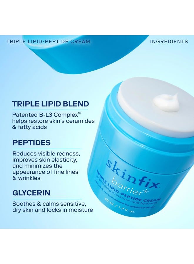 Skinfix Barrier+ Triple Lipid-Peptide Cream (1.7 oz) + Barrier+ Triple Lipid-Boost 360 Eye (0.5 oz) - Non-Comedogenic - Fragrance Free - Vegan, Cruelty Free - Image 5