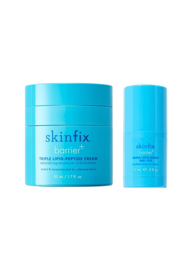 Skinfix Barrier+ Triple Lipid-Peptide Cream (1.7 oz) + Barrier+ Triple Lipid-Boost 360 Eye (0.5 oz) - Non-Comedogenic - Fragrance Free - Vegan, Cruelty Free - Image 1