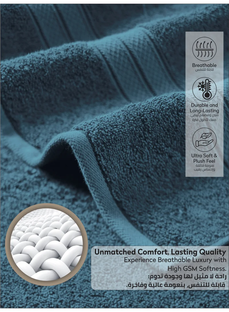 Donetella Premium 100 % Combed Cotton 2-Pcs Bath Towel Set (70 X 140 CM) 600 GSM Large Towel, Highly Absorbent, Quick Dry,Best Towel for Bathroom, Spa And Hotel,White