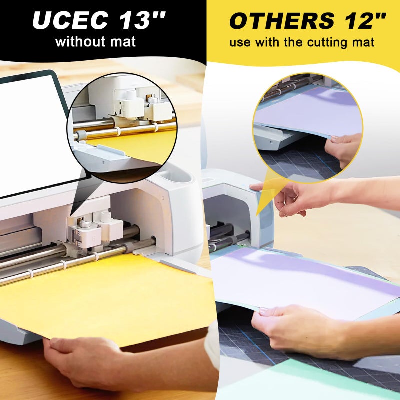 UCEC 52Pack Removable Vinyl Sheets Compatible with Cricut Maker 4/Maker 3/Explore 3/Explore 4, 22 Color Permanent Vinyl 13"x12" Self Adhesive Vinyls Sheets for DIY Projects Scrapbooking Cup Decoration - Image 3