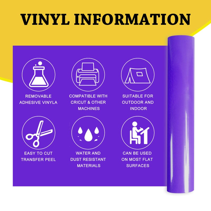 UCEC 52Pack Removable Vinyl Sheets Compatible with Cricut Maker 4/Maker 3/Explore 3/Explore 4, 22 Color Permanent Vinyl 13"x12" Self Adhesive Vinyls Sheets for DIY Projects Scrapbooking Cup Decoration - Image 4