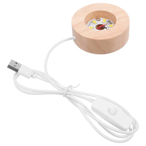 HOMSFOU Night Light Base Led Lamp Base for Crystal Ball Display Compact 2.36X2.36X0.78 Inch Round Light for Home Decor Kids Room Lighting - Image 1