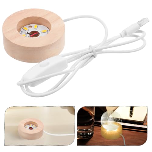 HOMSFOU Night Light Base Led Lamp Base for Crystal Ball Display Compact 2.36X2.36X0.78 Inch Round Light for Home Decor Kids Room Lighting - Image 5