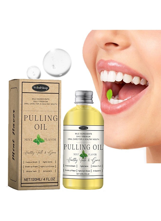 WoodSleep Pulling Oil,Cocofresha Coconut Pulling Oil,Pure Organic Coconut Oil Pulling 4 Oz Mint Flavor,Organic Coconut Oil Pulling Oil,Organic Coconut Oil Pulling Mint Flavor -120ml  - Image 1