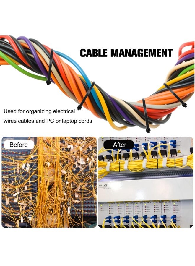 Lyaxm 100 Pieces 6 inch Cable Zip Ties Self Locking Heavy Duty, Premium Plastic Wire Ties with 50 LBS Tensile Strength,  Nylon Cable Ties elf-Locking Black Nylon Cable Tie Wraps Straps for Indoor and Outdoor - Image 3