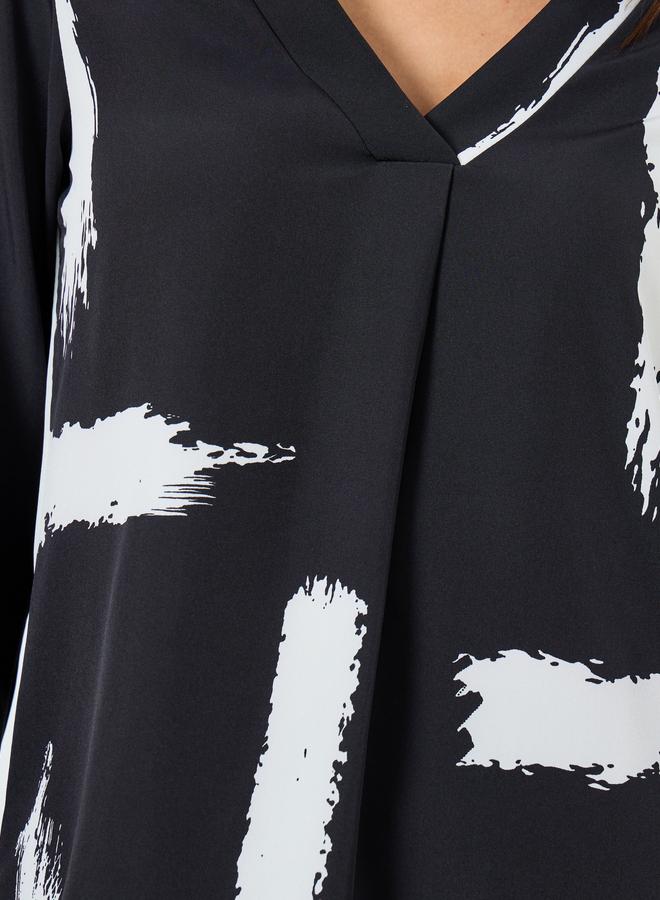 Take Two Printed Roll Up Sleeve Top - Image 4