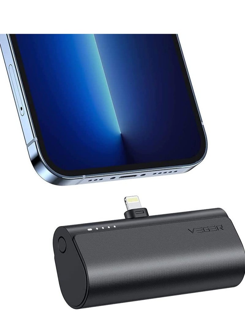 VEGER Portable Mini Powerbank 5000mAh Quick Charge 20W PD, QC 3.0 External Battery Built-in Plug, Portable Charger Plug-in-Use Powerbank Compatible for iPhone 13/12/11/XR/X/8/7/6/Plus - Image 1