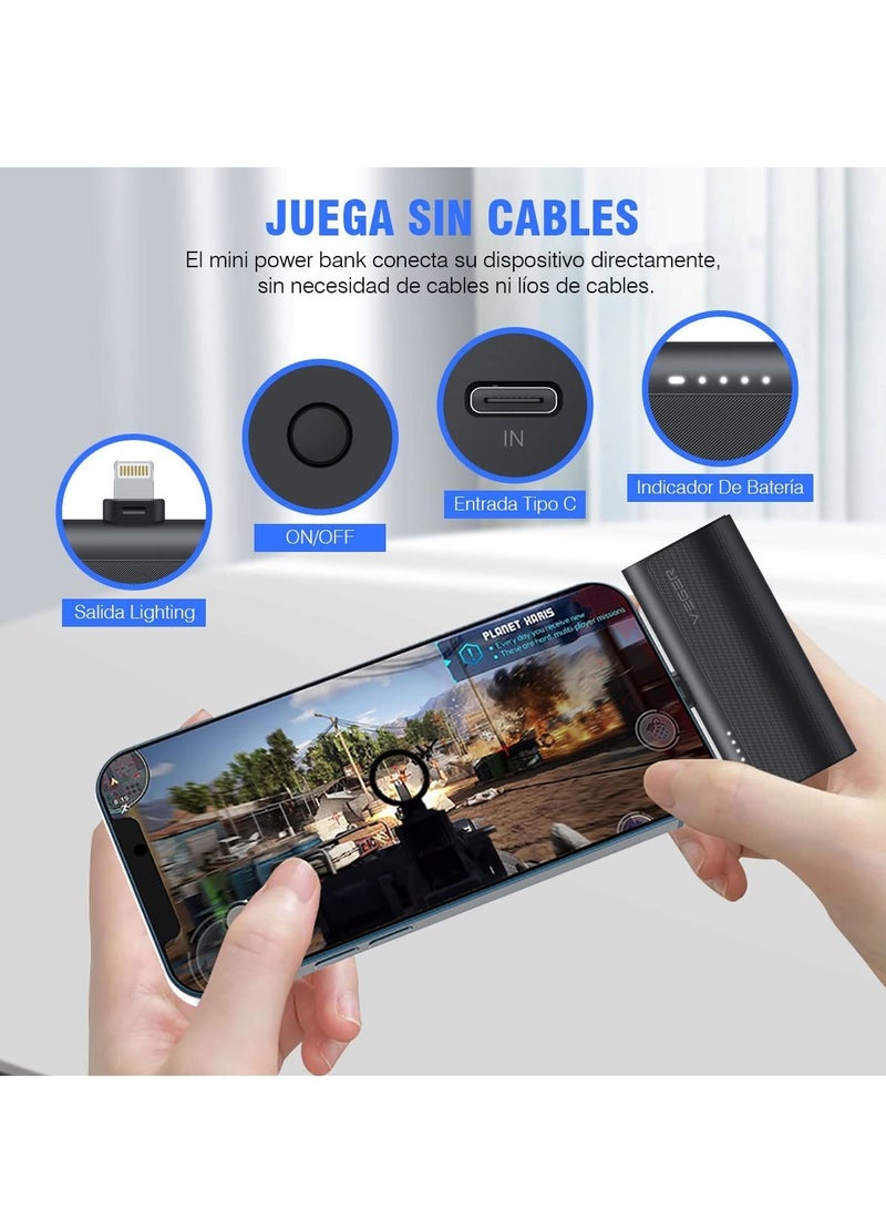 VEGER Portable Mini Powerbank 5000mAh Quick Charge 20W PD, QC 3.0 External Battery Built-in Plug, Portable Charger Plug-in-Use Powerbank Compatible for iPhone 13/12/11/XR/X/8/7/6/Plus - Image 5