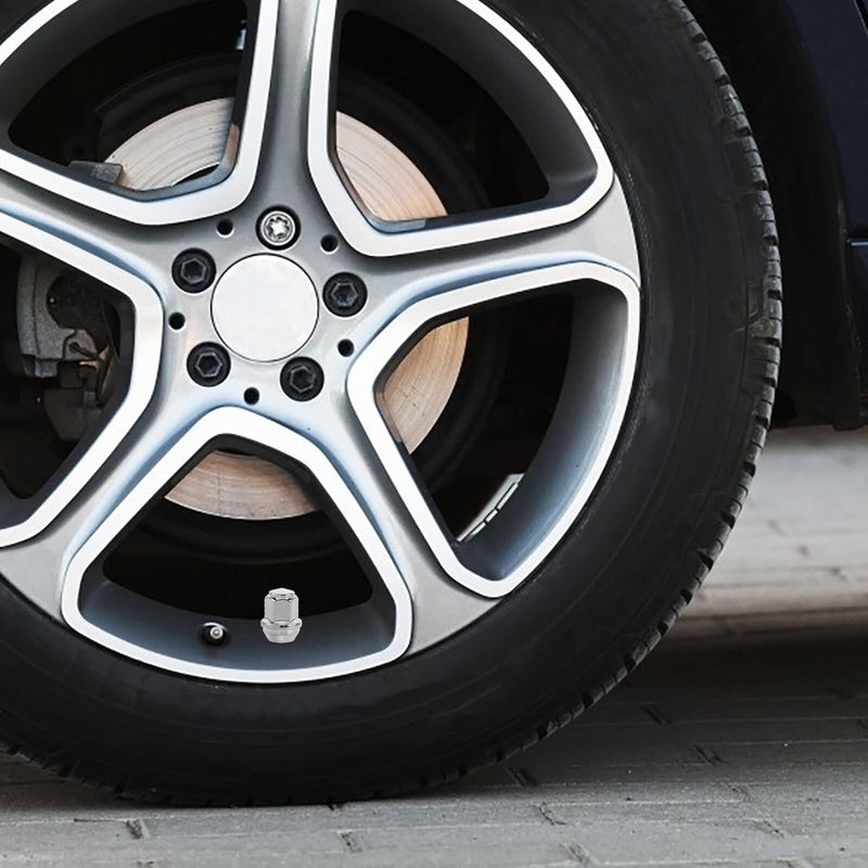 14x1 5mm Solid Silver Wheel Nut Covers Reinforced Lug Bolt Caps for SUV Sports Car - Image 5