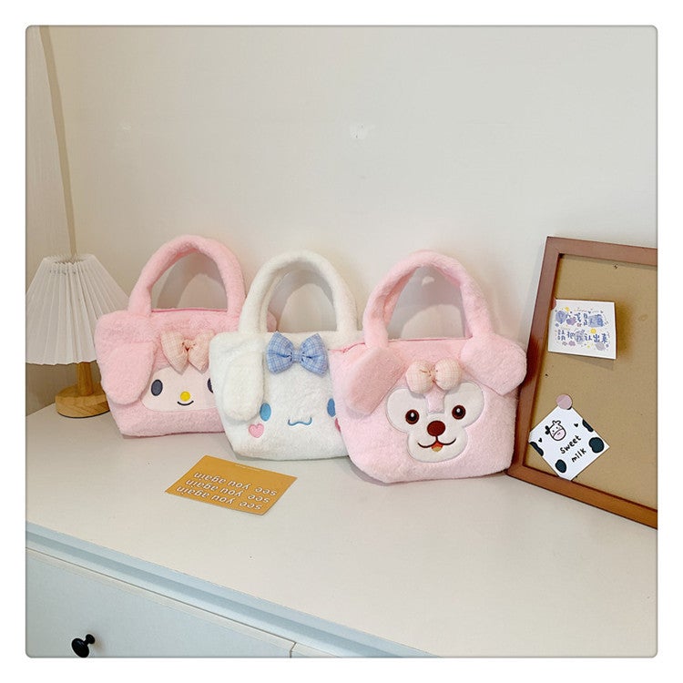 Women'S Plush Kulomi Messenger Bag Make-Up Bag Cute Jade Cinnamon Dog Ins Handbag Birthday Gift - Image 3