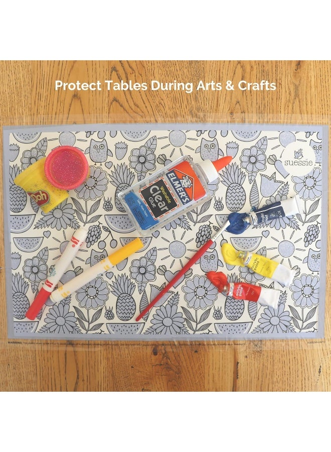 suessie Suessie Disposable Placemats - 60 Count (3 Bags of 20) for Baby or Toddler - BPA Free and Eco-Friendly - Stick On Table Topper for Kids - Children's 4 Sided Stick-On Place Mats - Image 5