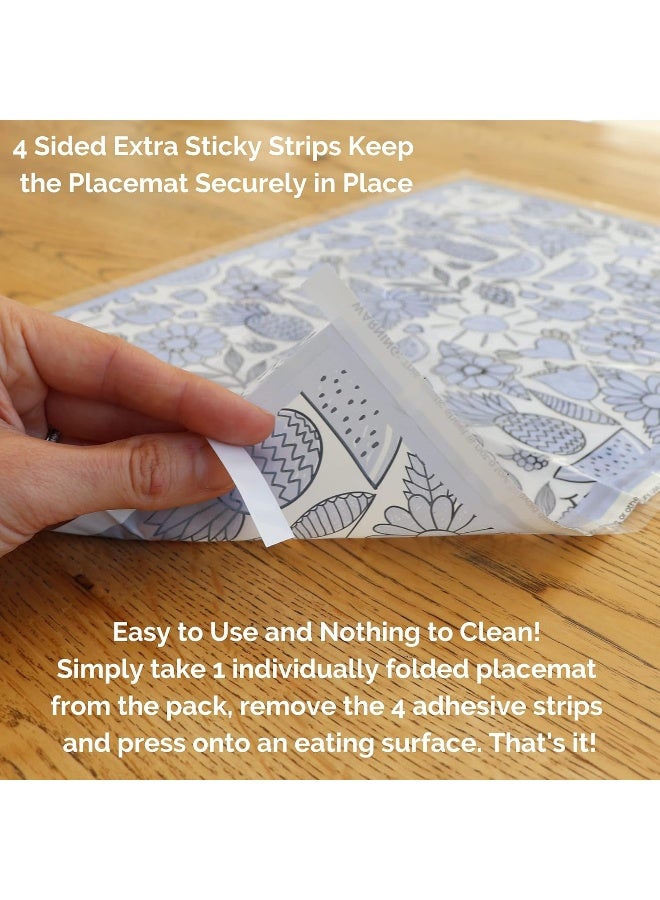 suessie Suessie Disposable Placemats - 60 Count (3 Bags of 20) for Baby or Toddler - BPA Free and Eco-Friendly - Stick On Table Topper for Kids - Children's 4 Sided Stick-On Place Mats - Image 4