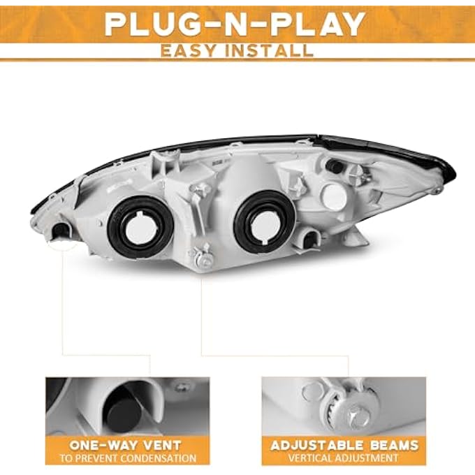 WEELMOTO For 20022004 Toyota Camry Headlight Assembly Headlights Assemblies Compatible With 2002 2003 2004 Toyota Camry Headlight Assembly Pair - Image 5