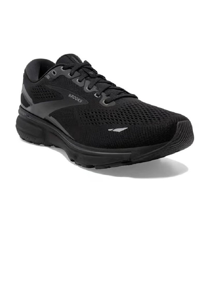Brooks 【Back To School】Ghost 15 Cushioning Professional Men and Women  Running Shoes Pure Black  - Image 4