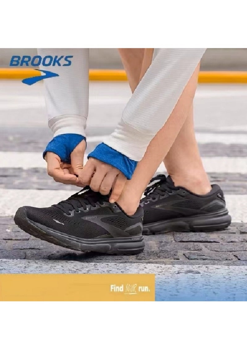 Brooks 【Back To School】Ghost 15 Cushioning Professional Men and Women  Running Shoes Pure Black  - Image 3