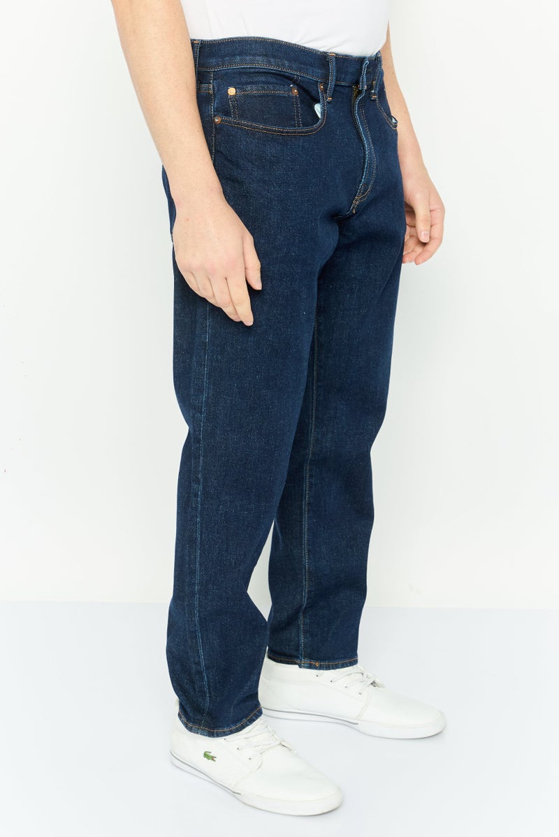 GAP جينز ضيق للرجال بملمس سادة قابل للتمدد، أزرق داكن - Image 3