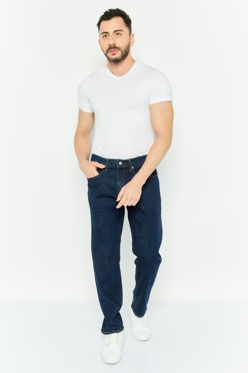 GAP جينز ضيق للرجال بملمس سادة قابل للتمدد، أزرق داكن - Image 2