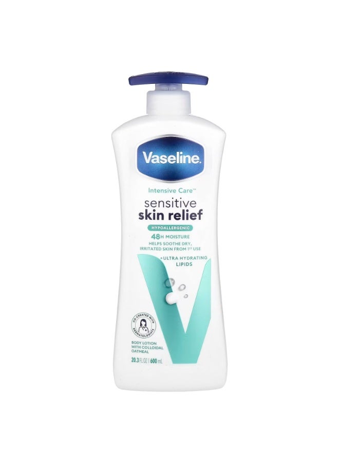 فازلين لوشن الجسم للعناية المركزة™ لتخفيف حساسية البشرة الحساسة، خالٍ من العطور، 600 مل (20.3 أونصة سائلة)