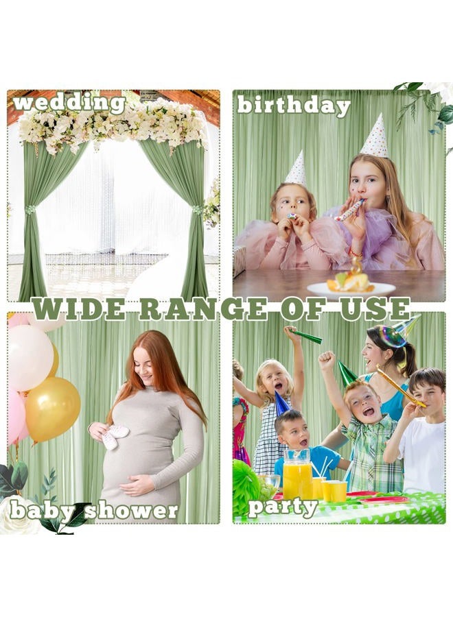 BBTO ستائر خلفية خضراء حكيم 2 لوحة 5 قدم × 10 قدم من البوليستر خالية من التجاعيد ستائر تصوير خضراء لتزيين حفلات الزفاف وحفلات الاستحمام وحفلات عيد الميلاد وتصوير المنزل - Image 5