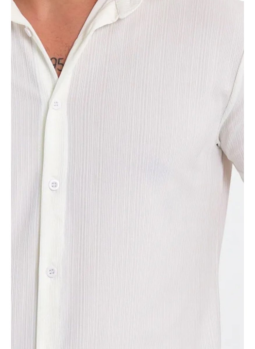 JOHN BORNERS - Men's Jacquard Short Sleeve Lycra Shirt - Image 1