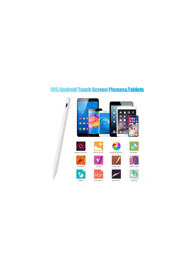 BRANDTECH - Active Stylus Pen White Compatible with Android, IOS, Windows. - Image 1