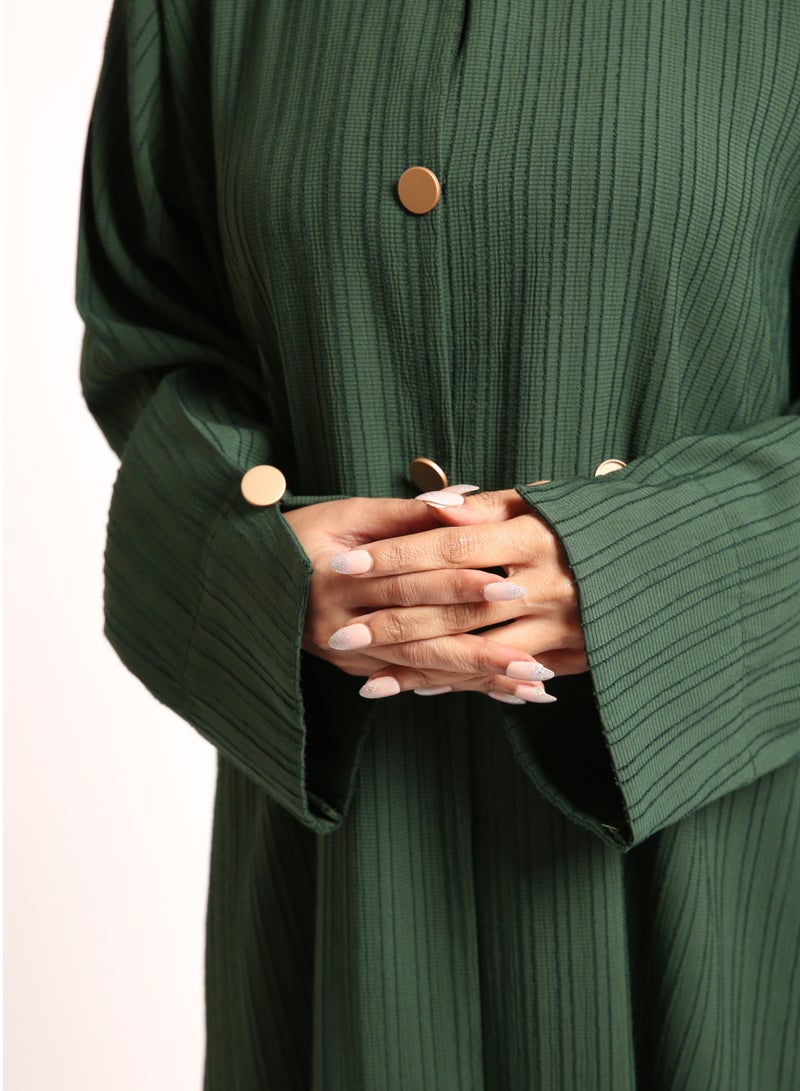 Nikias Dark Green Soft Fabric with Slit – Sheila Included - Image 3
