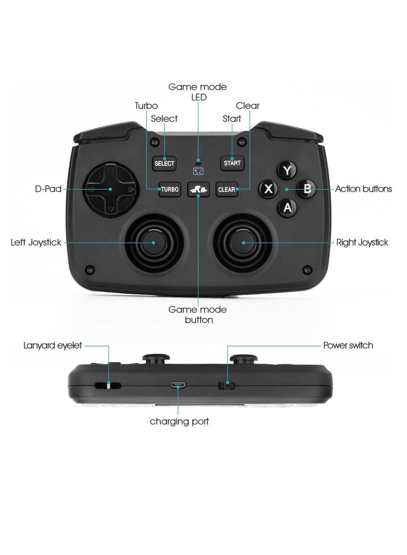 RK707 Mini Keyboard and Mouse Combo with Trackpad Media Game Controller 62-Key Rechargeable Backlit Turbo Vibration for PC Raspberry pi2 Android TV Google  - Image 4