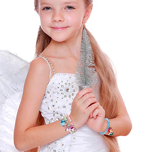 Wingchold 5pc Mermaid Bracelet, Unicorn Jewelry, Little Girl Animal Bracelets, Teens Kids Owl Pendant Beaded Bracelet Girl Party Favor Pretend Play Jewelry - Image 4