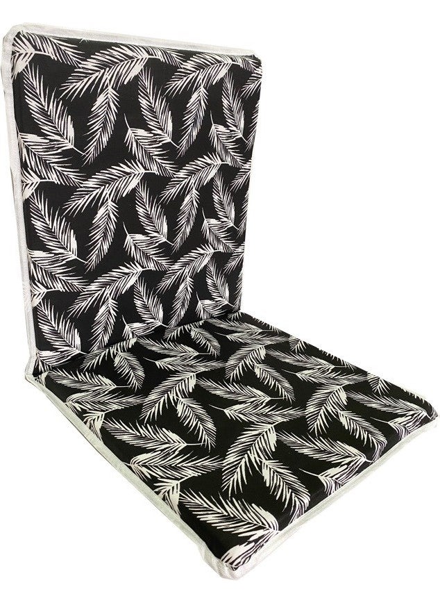 Nelson - Chair Cushion 4 Pieces Lace Garden Cushion with Back (Black Feather) Washable - Image 1