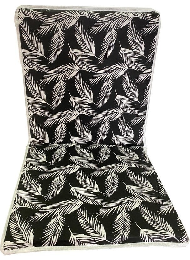 Nelson - Chair Cushion 4 Pieces Lace Garden Cushion with Back (Black Feather) Washable - Image 1