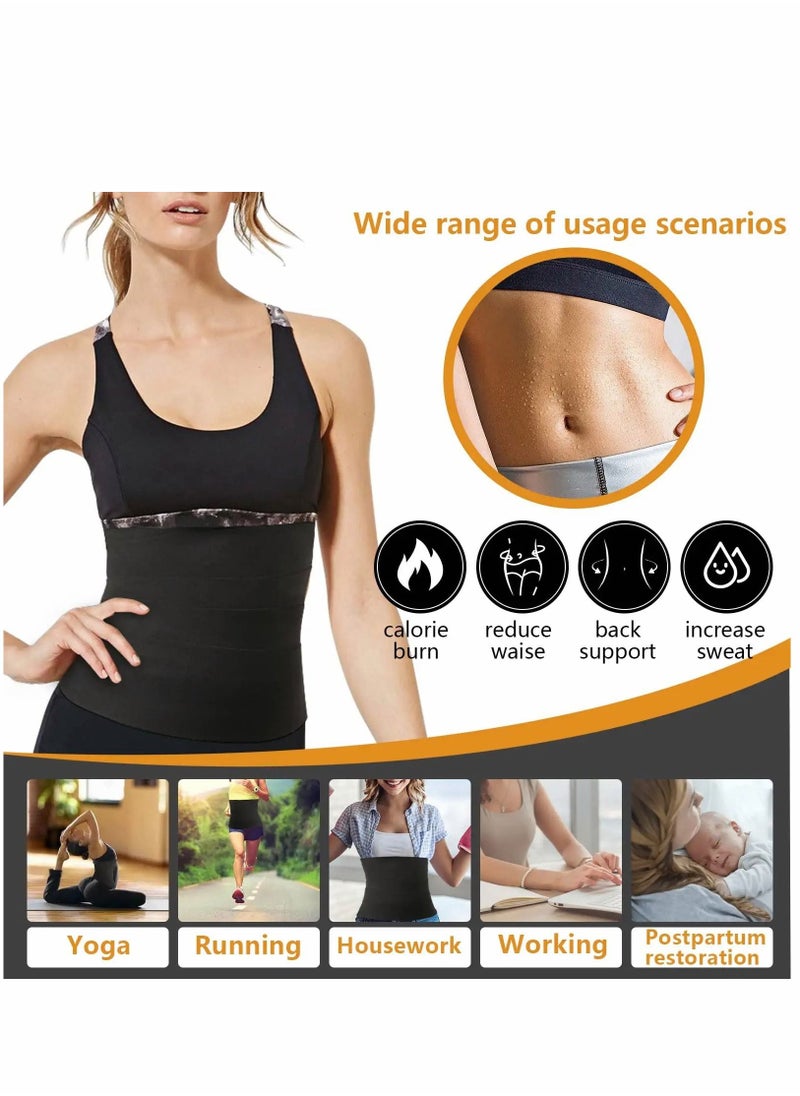 PYEBE - Waist Trainer for Women Lower Belly Fat Wrap Waist Trainer for Women Snatch Me Up Bandage Wrap Plus Size Waist Wraps for Stomach Waist Trimmer for Women Black - Image 1