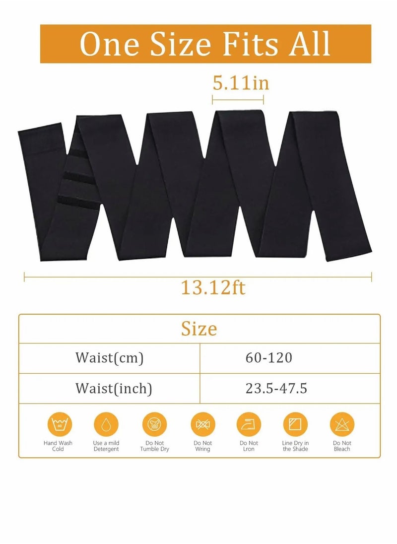 PYEBE - Waist Trainer for Women Lower Belly Fat Wrap Waist Trainer for Women Snatch Me Up Bandage Wrap Plus Size Waist Wraps for Stomach Waist Trimmer for Women Black - Image 1