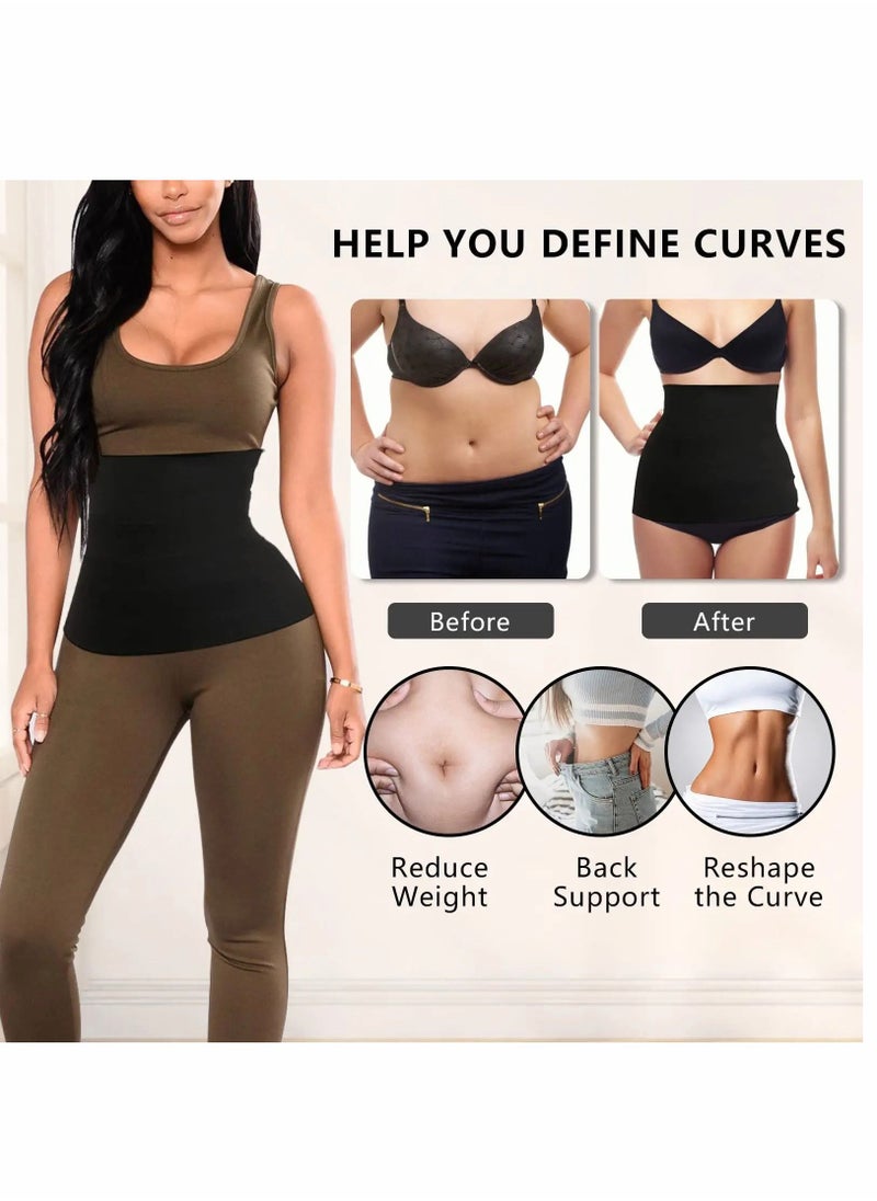 PYEBE - Waist Trainer for Women Lower Belly Fat Wrap Waist Trainer for Women Snatch Me Up Bandage Wrap Plus Size Waist Wraps for Stomach Waist Trimmer for Women Black - Image 1