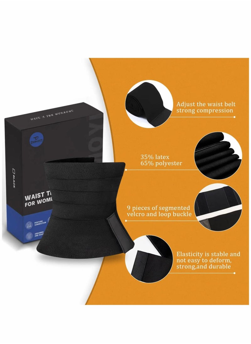 PYEBE - Waist Trainer for Women Lower Belly Fat Wrap Waist Trainer for Women Snatch Me Up Bandage Wrap Plus Size Waist Wraps for Stomach Waist Trimmer for Women Black - Image 1