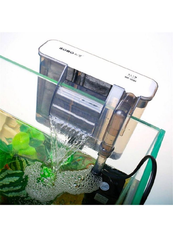 VAYINATO VAYINATO SOBO WP Series Slim Hanging Filter with Shrimps Safe Sponge for Aquarium Fish Tank (WP-308H | 5.8w | 580L/H) | Suits Upto 2.5 Feet Aquarium  - Image 1