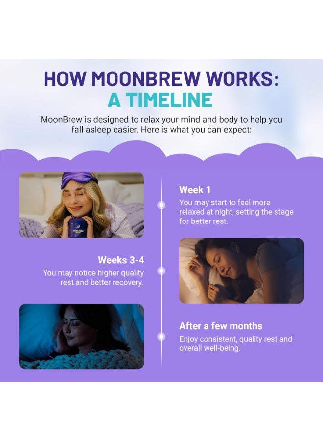 MoonBrew برطمان مشروب الكاكاو الساخن بالمغنيسيوم، مزيج مشروب طبيعي مُساعد على النوم للبالغين - مُهدئ، خالٍ من الميلاتونين، مُعزز للنوم - مسحوق شوكولاتة ساخنة مُهدئ مع ل-ثيانين، بابونج، وجليسينات الزنك، ٢٥ حصة - Image 4