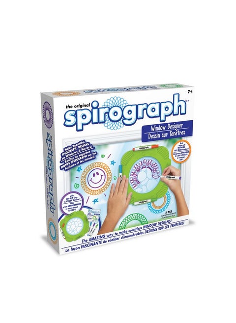 Spirograph - Window Designer - Art and Craft Kit for Kids - Design on Windows and Mirrors - Easy-to-Clean - for Ages 7+