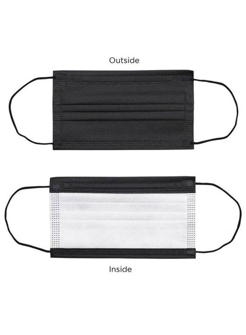 Dada DADA Individually Packaged 3 Layer Disposable Protective Face Mask, Premium Quality Face Mask with Elastic Ear Loop. Specially Designed for Adults (50pcs Individually Wrapped/ box) (Black&White)  - Image 3