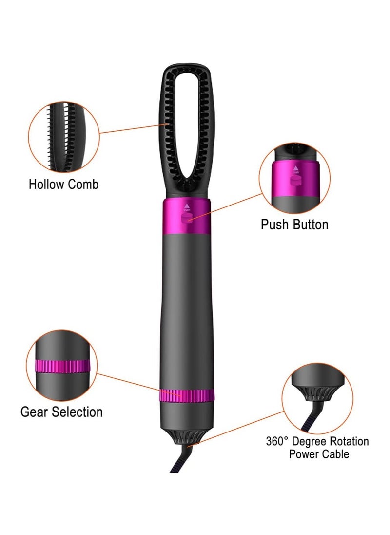 SYOSI - 5 in 1 Hair Dryer Brush Salon Negative Ionic Electric Hot Air Brush Detachable and Interchangeable Hair Straightener Curly Hair Comb Make Hair Smooth Hot Air Wrap Brush with Heat Protective Glove - Image 1