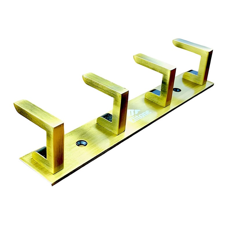 ELITONE Aluminum L Type Hook Rail with 4Hooks for Walls of BathroomKitchenDoorHook Rail Bar for Clothes HangerTowel BarsKeysPack of 2Antique - Image 4