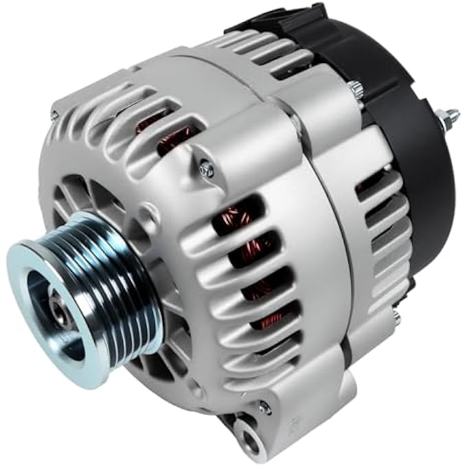 Autodevil 8247 New Alternator Fit for Cadillac Chevy C Truck Tahoe Sierra 1500/2500/3500 Silverado 1500/2500/3500, 2000-2004, 12V 105A CW 6-Groove Pulley, Replace 10480388 10464438 19244727 - Image 1