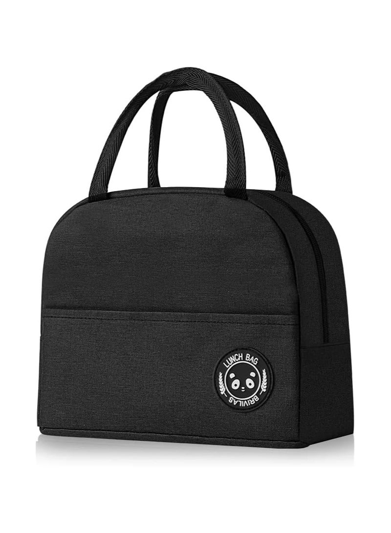 حقيبة غداء معزولة ،حقيبة تبريد صغيرة مقاومة للماء ومضادة للتسرب، منظم غداء للعمل والمدرسة والنزهات (أسود) - Image 1