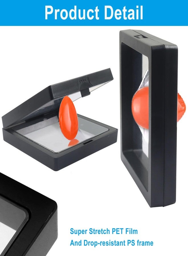 Marvexi 20Pcs 3D Floating Display Case, 3.5x3.5Inch Clear Film Jewelry Storage Box 3D Floating Coin Display Stand for Coin Fossils Rocks/Collectors - Image 3